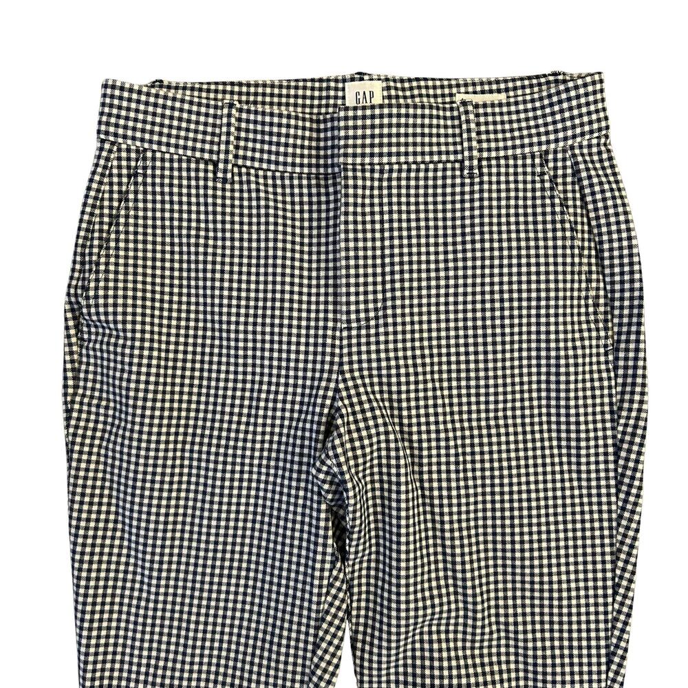 Gap Navy & White Gingham Check Skinny Ankle Pants – Size 4